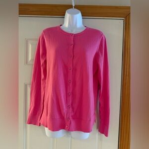 LOFT Vibrant Pink Knit Cardigan